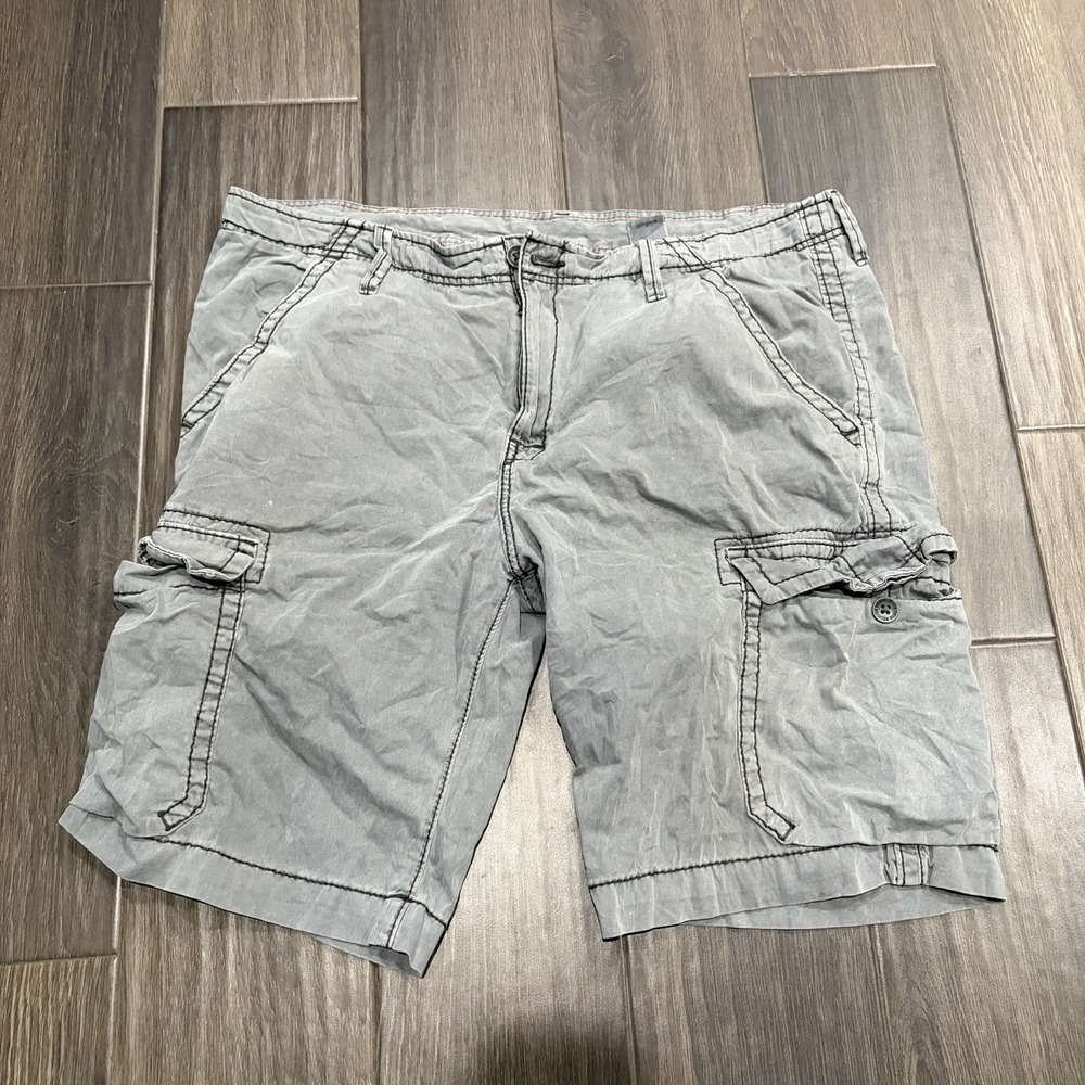True Religion Cargo Shorts Men's 42 Canvas Relaxed Fit Casual